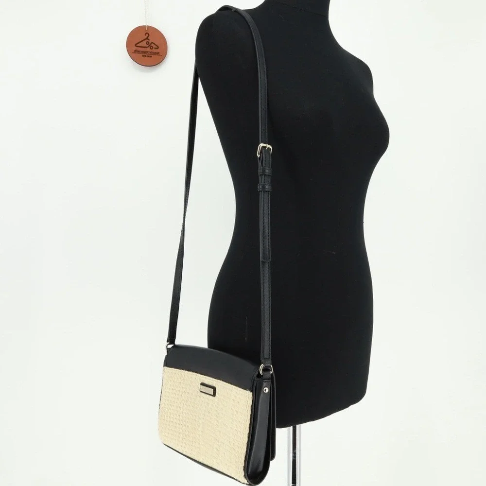 Kate Spade Holly Street Straw Rubie Leather Handbag‎ Crossbody Magnetic closure